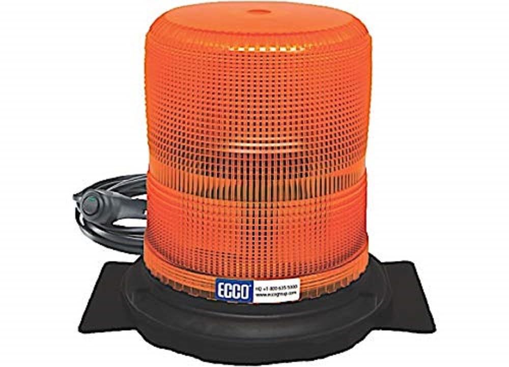 ECCO Pulse II LED Beacon: Medium Profile, 12-48VDC, 11 Flash Patterns, HIGH Bond Tape, Amber