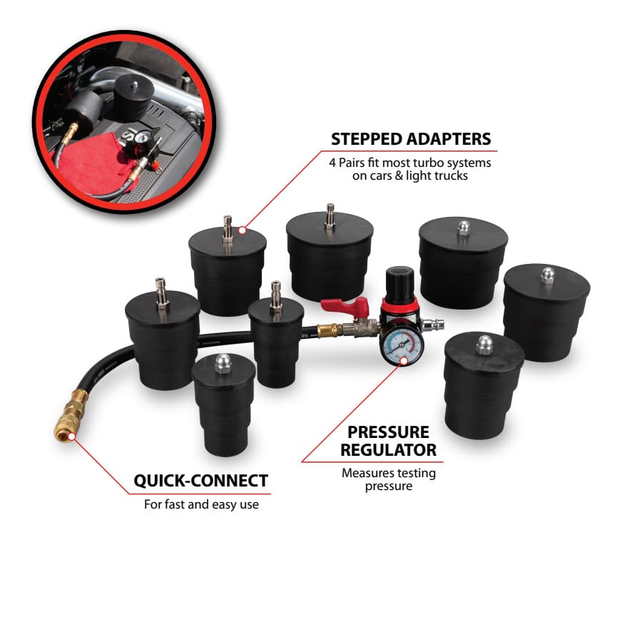 Turbocharger System Performance Tool W89748 Leakage Tester Kit - Find & Fix Turbo Leaks with Ease