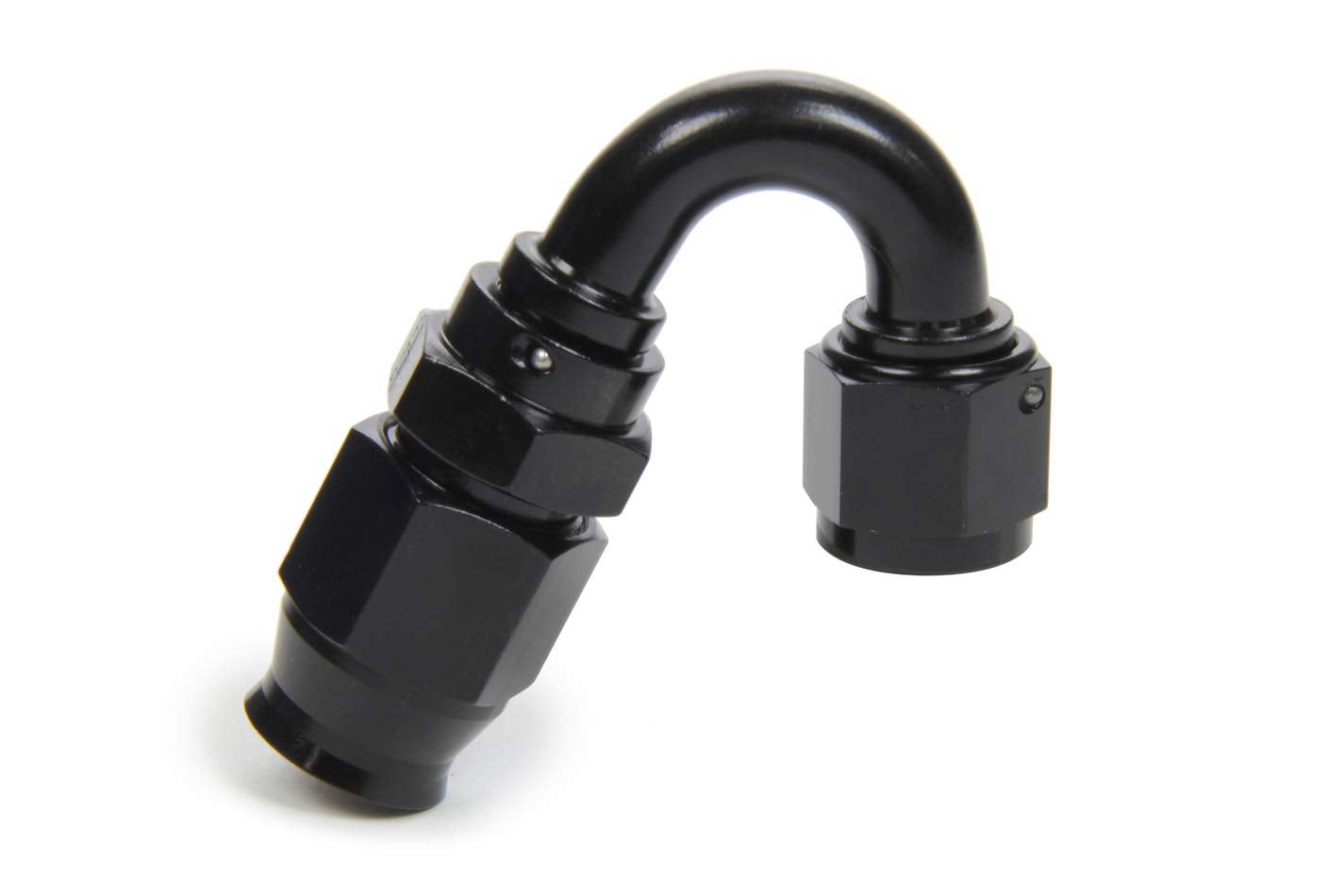 FRAGOLA Race-Rite Fitting, Hose End, PTFE Hose, 150 Degree, 8 an Hose to 8 an Female, Swivel, Aluminum, Black, Each (2515008)