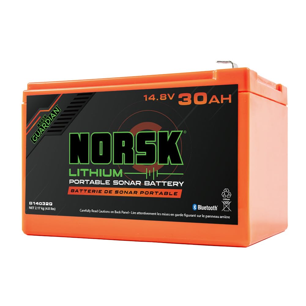 14.8V Norsk Lithium 30Ah Lithium Ion Battery with 3A Charger | USB-A & USB-C | Bluetooth Monitoring | IPX8 Waterproof | High-Capacity Portable Power for Outdoor & Marine Use