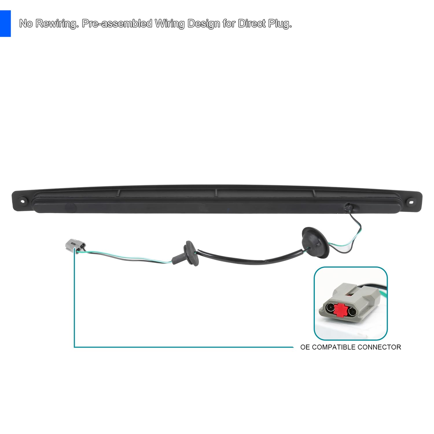 Black LED SPEC-D TUNING 3rd Brake Light Compatible with 2003-2004 Ford Mustang Cobra