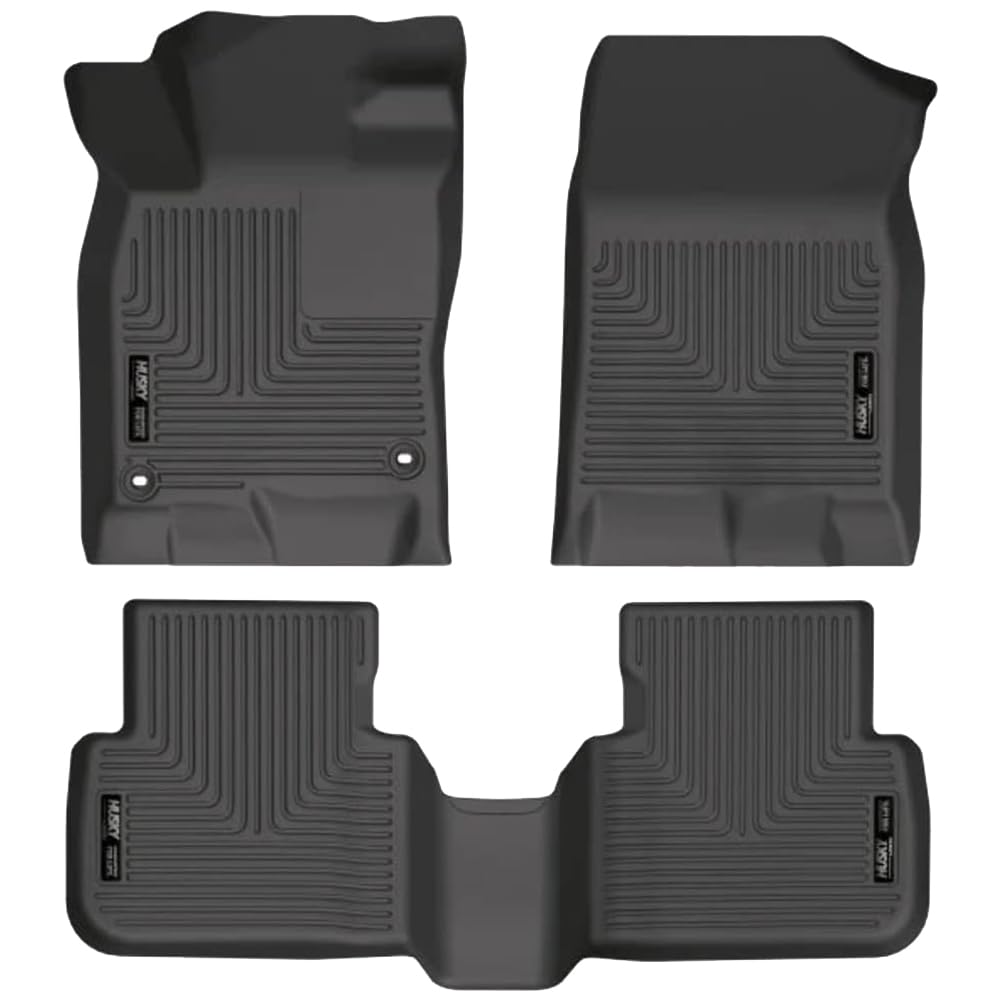 Husky Liners Floor Mats Weatherbeater | Fits 2022-2026 Honda Civic Hatchback/Sedan & 2023-2024 Acura Integra, Hatchback | Front & 2nd Row, 3-pc Black - 95521