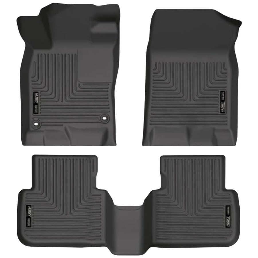 Husky Liners Floor Mats Weatherbeater | Fits 2022-2026 Honda Civic Hatchback/Sedan & 2023-2024 Acura Integra, Hatchback | Front & 2nd Row, 3-pc Black - 95521