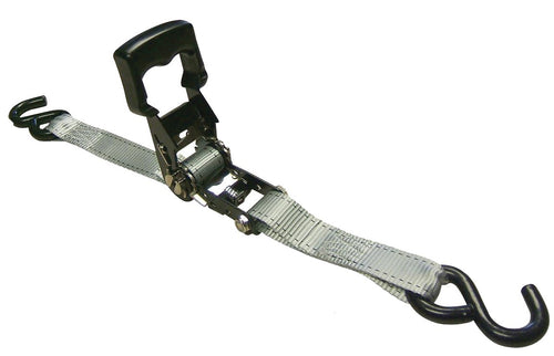 34411 Erickson Pro Series Grey 1-1/4" x 12' Rubber Handle Ratcheting Tie-Down Strap, (Pack of 4)