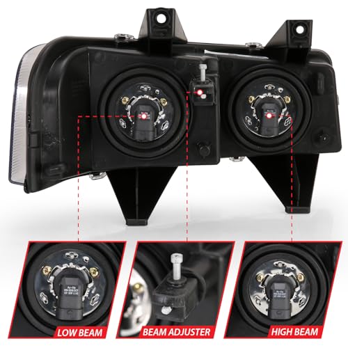 CHEVY EXPRESS/GMC SAVANA 2003-2017 ANZO USA 111474 CRYSTAL HEADLIGHTS BLACK