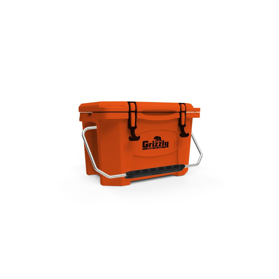 20 Cooler Grizzly | 20 qt Ice Chest Durable Rotomolded Insulated | Made in USA | Warranty for Life | For Beach Boat Camping Fishing Hunting | G20 | Orange