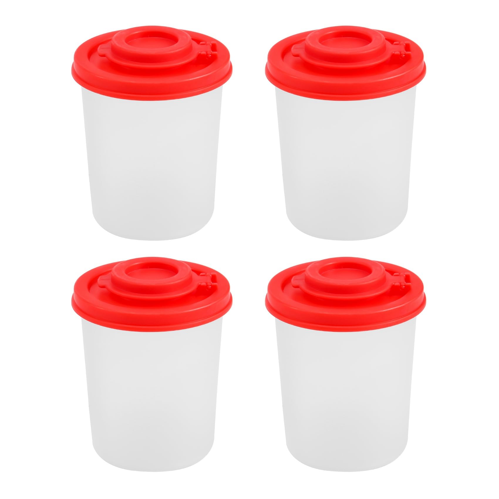 24 Pieces Bdfhjln Salt and Pepper Shakers A Moisture Proof Salt Shakers with Red Lids Plastic Airtight Lids Dispenser Jars