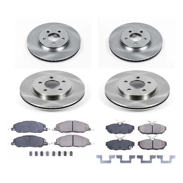 POWERSTOP Autospecialty KOE5450 Front and Rear Replacement Brake Kit-OE Brake Rotors & Ceramic Brake Pads For Ford Mustang 2011-2014 [Model Specific]
