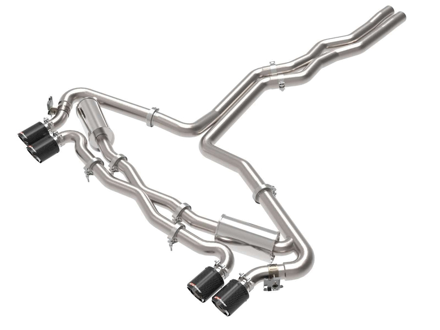 aFe Power 3 IN to 2-1/2 IN MACH Force-Xp Stainless Steel Cat-Back Exhaust System Carbon Fit Audi RS6 Avant 20-22 V8-4.0L (tt) 49-36448-C