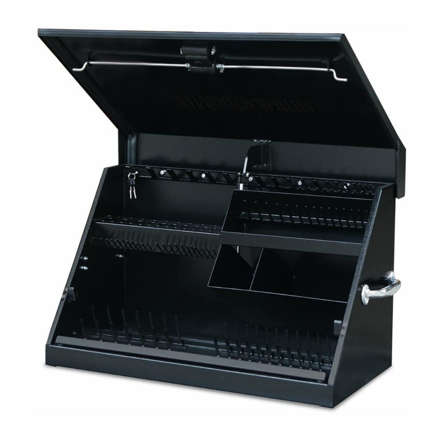 ME300B – Montezuma – 30-Inch Portable TRIANGLE Toolbox – Multi-Tier Design – 16-Gauge Construction – SAE and Metric Tool Chest – Weather-Resistant Toolbox – Lock and Latching System, Black, 30" Wide x 15" Deep