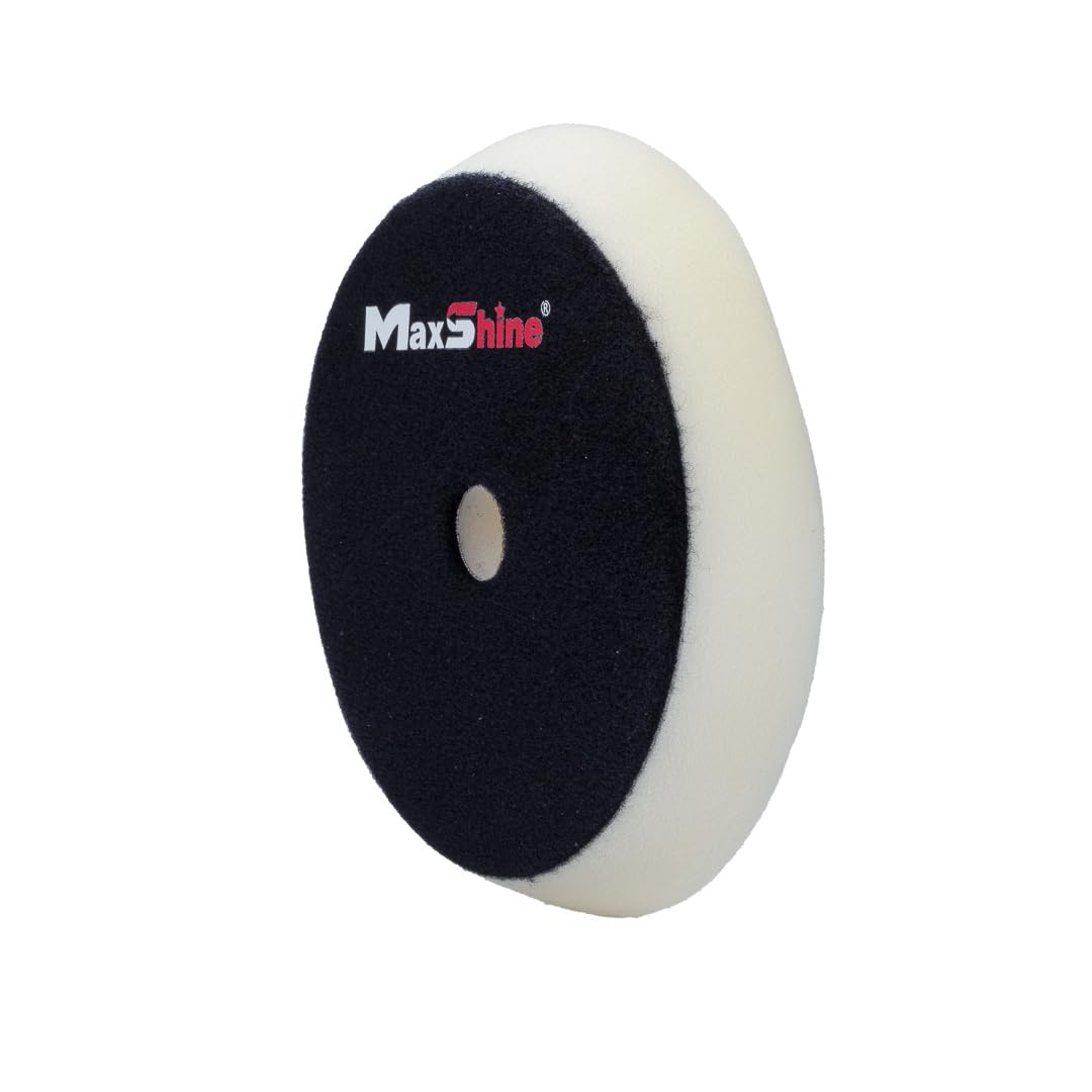 Maxshine 6.2" High Pro Universal White Finishing Foam Pad – Compatible with DA & Rotary Polishers – Professional Pad for Cutting, Polishing & Finishing – Bendable, Washable & Reusable