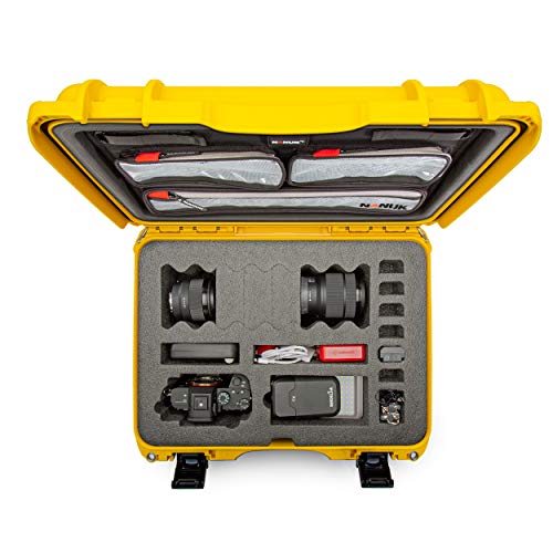 Nanuk Waterproof 925 Hard Case with Lid Organizer and Foam Insert for Canon, Nikon - DSLR Body and Lens/Lenses - Black (925-DSLR4)