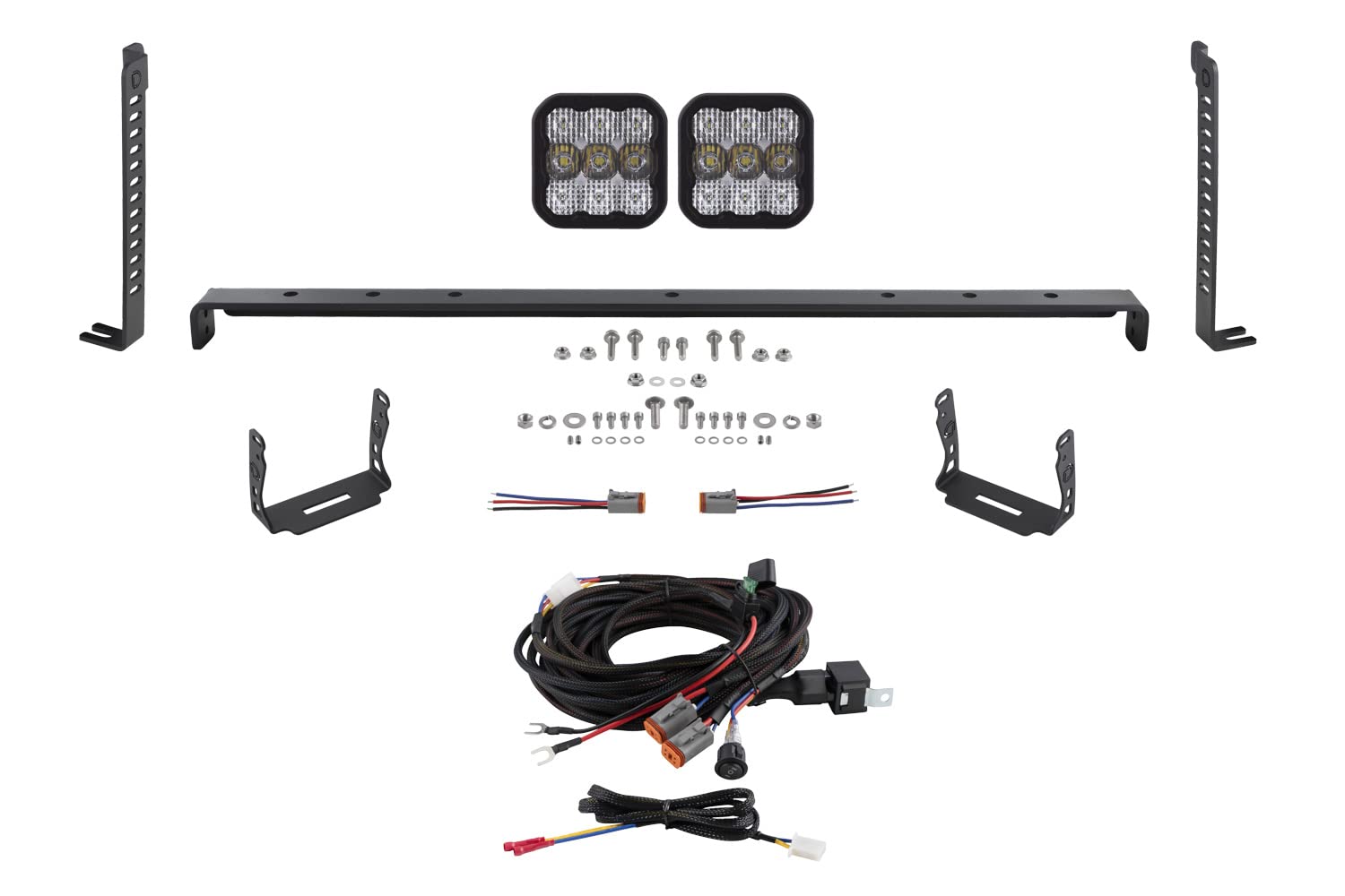 Diode Dynamics SS5 LED Stealth 2-Pod Kit compatible with 2014-2024 Toyota 4Runner, White Combo Sport