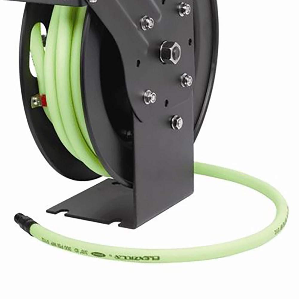 Flexzilla Retractable Open Face Air Hose Reel, 3/8 in. x 25 ft., Heavy Duty, Lightweight, Hybrid, ZillaGreen - L8603FZ