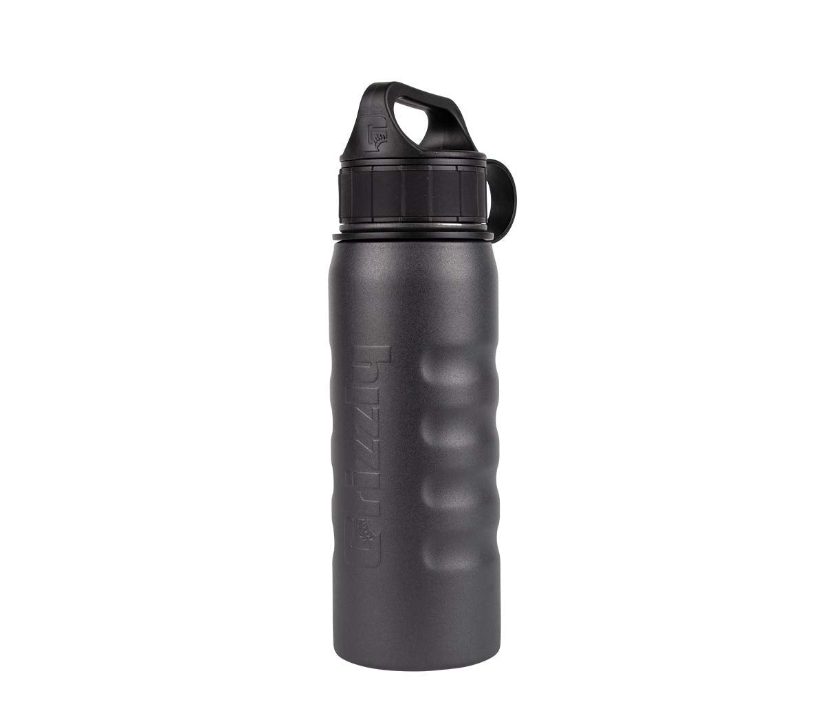 20 oz Grizzly Grip Water Bottle | Vacuum Insulated | Stainless Steel with Insulated Lid | For Gym Women Men Beach Camping Hiking Fishing Hunting Sports | Charcoal