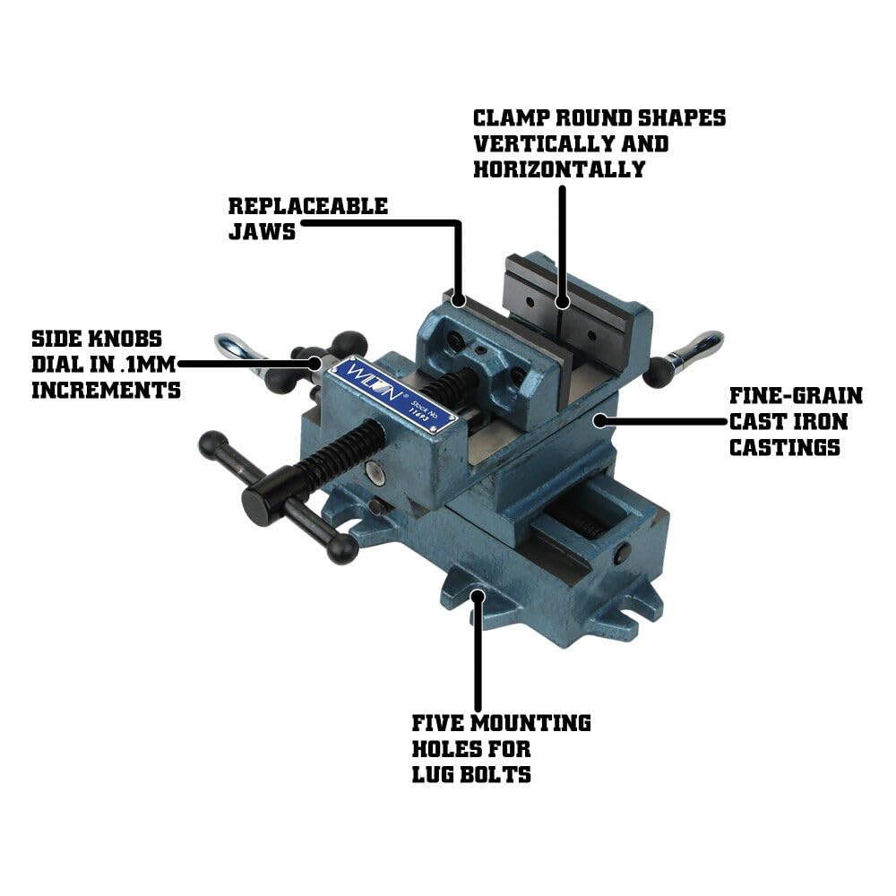 Cross Slide Drill Press Vise, 4 in