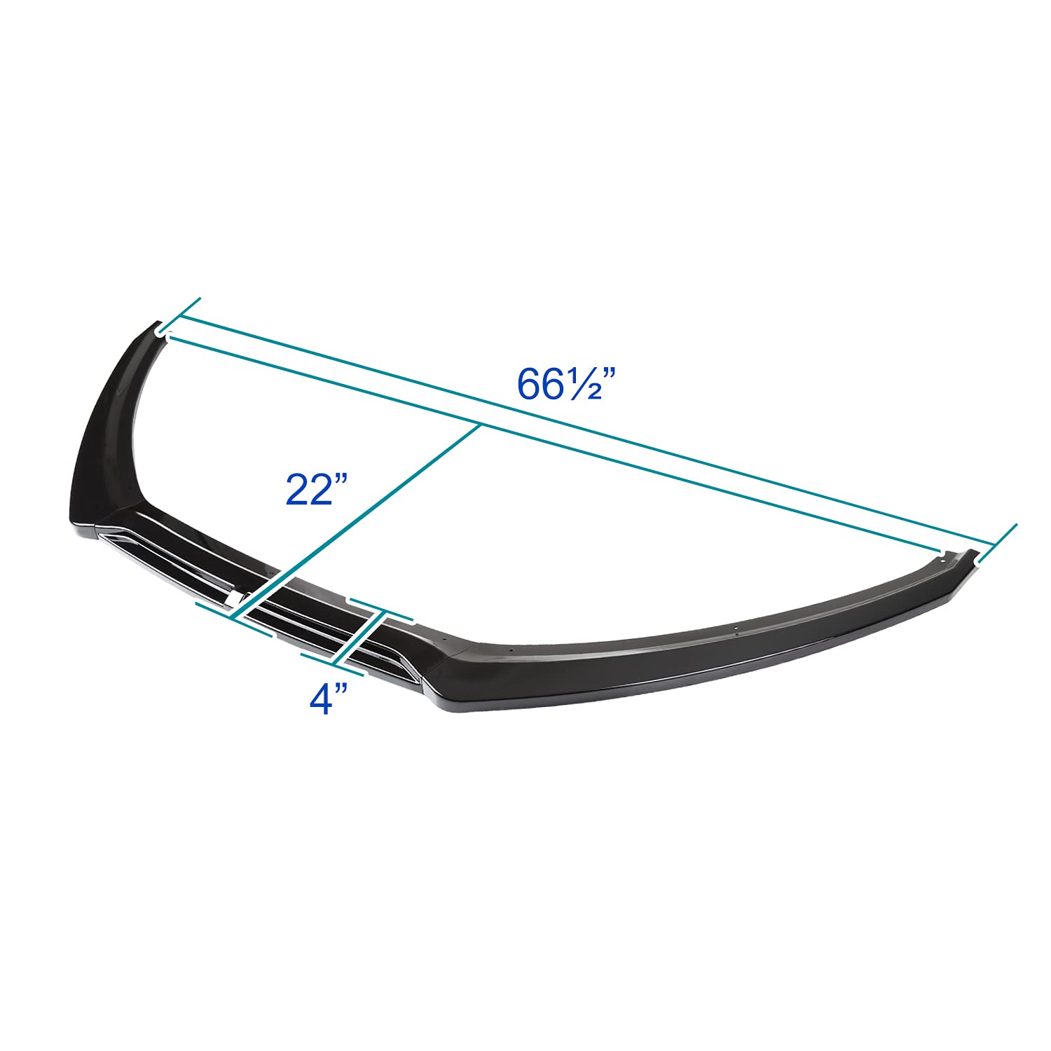 Front Bumper Lip Spoiler Splitter Body Kit Spec-D Tuning Glossy Black 3PC Compatible with 2015-2018 Ford Focus