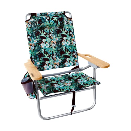Hurley Beach Chair Mid-Height Wood Arm, One Size, Hawaiian Gardens Black