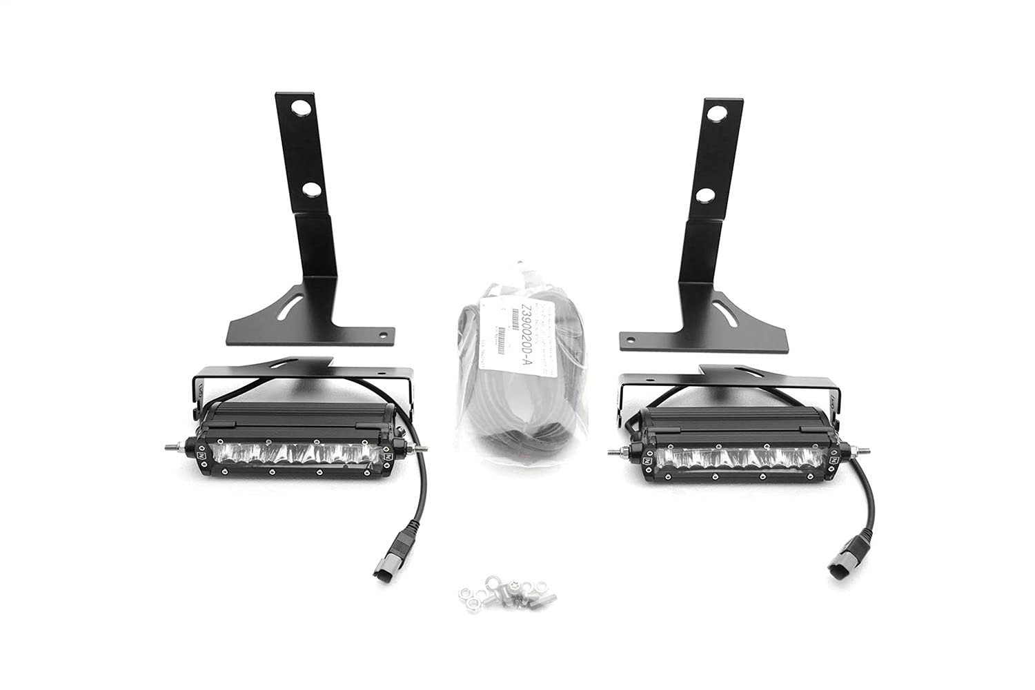 ZROADZ LED Mounting Bracket & Kit Under Rear Bumper - Compatible w/ 2018-2020 Ford F-150 - with (2) 6 Inch ZROADZ Single Row Slim LED Lights (Included) with Wiring Harness - PN Z385662-KIT, Black