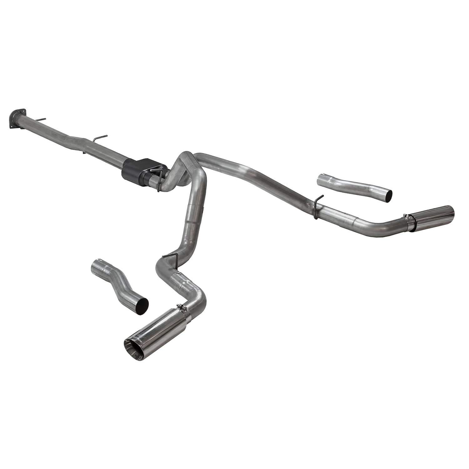Flowmaster Outlaw 818112 Cat-Back Exhaust 3.5 to 3 Inch Dual Rear Exit Stainless 4 Inch Polished Tips Compatible with 2020-2024 Chevy Silverado GMC Sierra 2500HD/3500HD Crew Cab 6.5' Bed 6.6L Gas V8