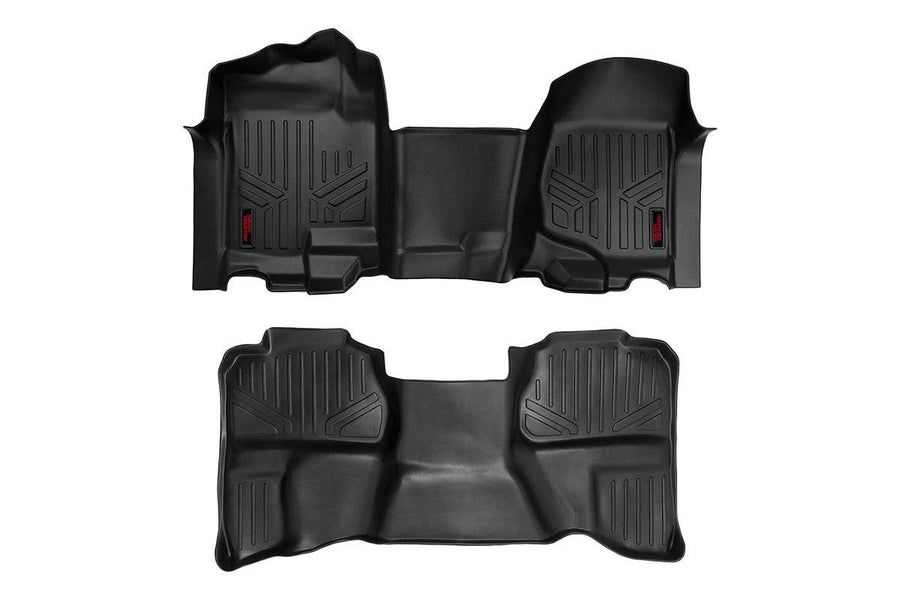 Rough Country Floor Mats for 07-13 1500/2500 Chevy/GMC | Extended Cab - M-21072 Black