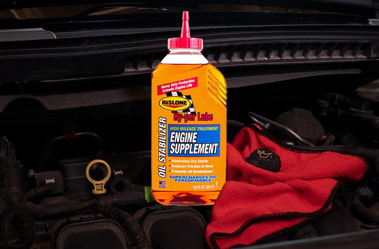 High Mileage Rislone Oil Supplement/Stabilizer, 16.9 oz, Pack of 5