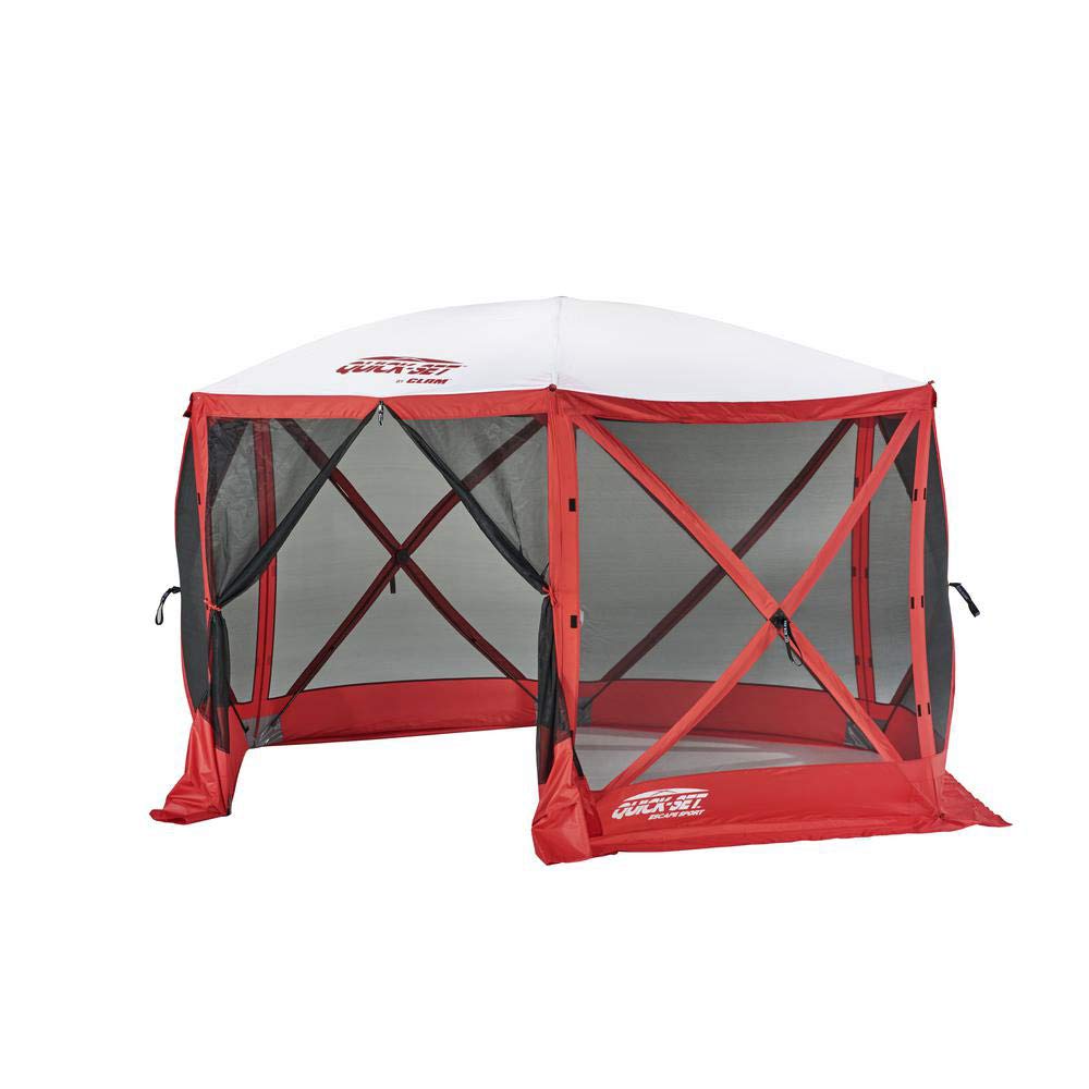 Polar Trailer Quick-Set Escape Sport Screen Shelter – 6-Sided Pop-Up Canopy, Red/White, 60-Second Setup, UV & Bug Protection, Reinforced for Hard Surfaces – Tailgating, Sports & Outdoor Events