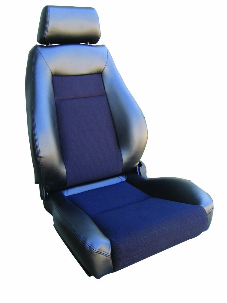 Black Vinyl ProCar by Scat 80-1100-71L Sides, Black Velour Insert Racing Elite Recliner Left Seat