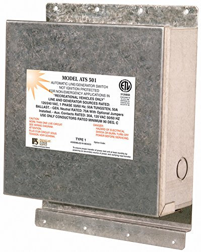 120/240 Volt Parallax Power Supply (ATS501) 50 Amp Transfer Switch