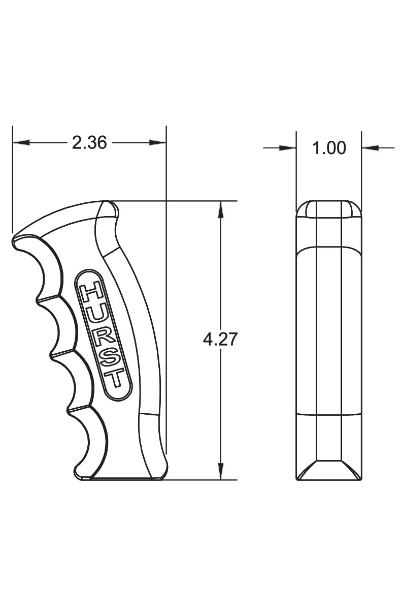 Hurst Universal Pistol Grip Shift Handle, 1531000 Aluminum