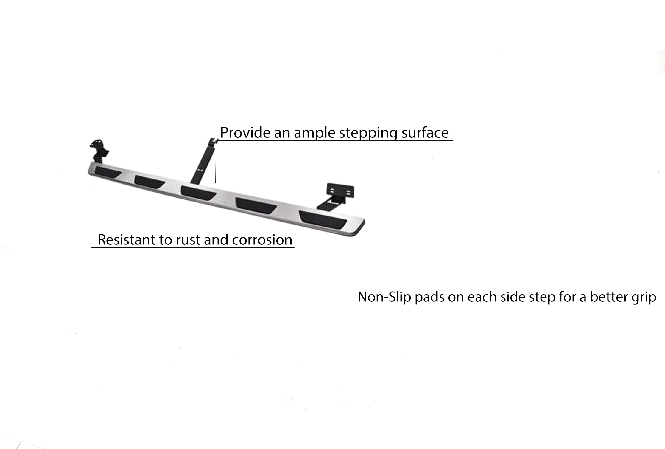 Aluminum Black Horse OEM Replica Running Boards Compatible with 2016-2019 Audi Q7