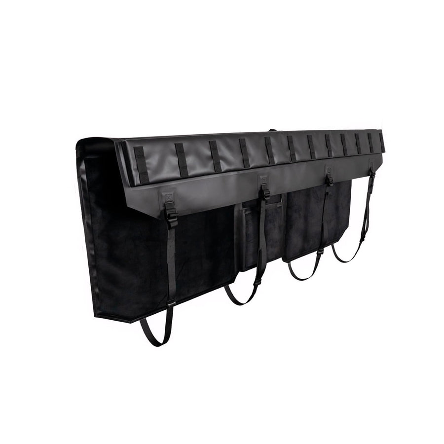 KUAT 61" HUK Straight Durable Soft-Touch TPU Padded Pickup Truck Tailgate Bike Hauling Transportation Easy-Access Protective Pad w/Nylon Straps, Metal G-Hook Buckles & Roll-Up Window, Black