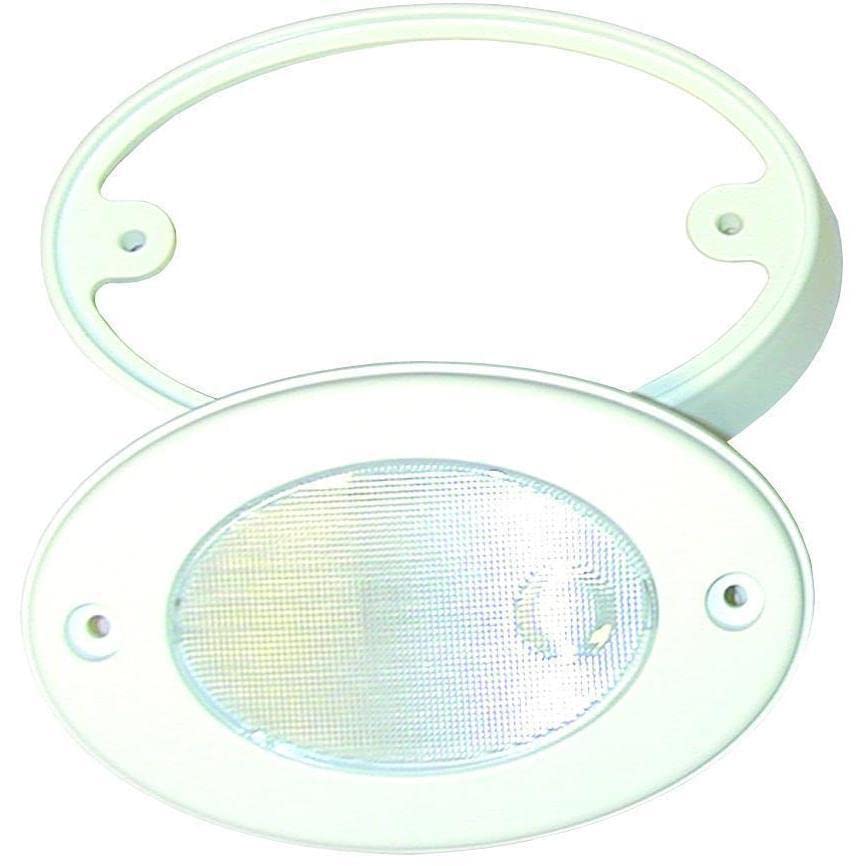 White Oval Boat Courtesy Light T. H. Marine Supply with Mount Boat Utility Light