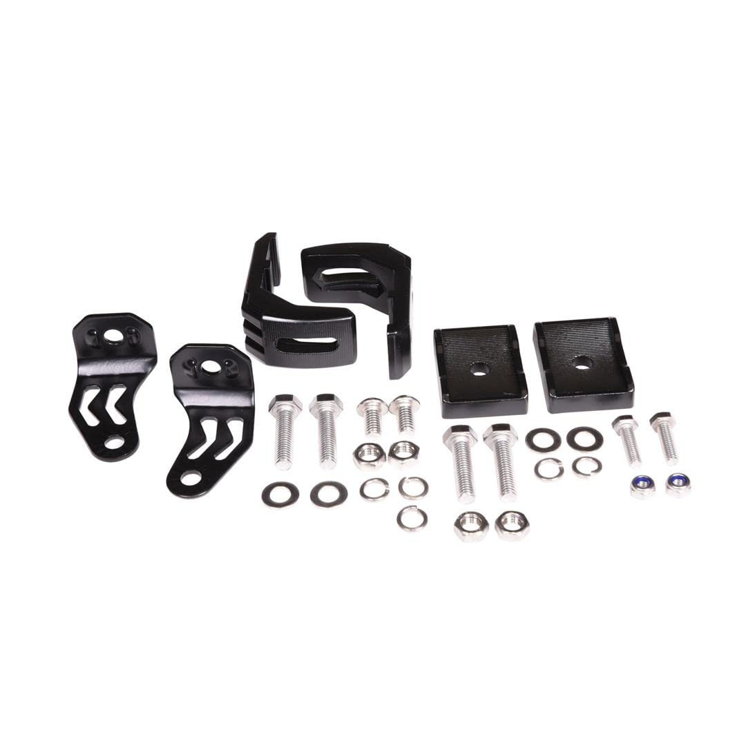 TrailFX Light Bar Mounting Kit for Black Edition Double Row LED Light Bars 20DRSCMB and 30DRSCMB 304SS Black Powder Coated Brackets Side Bottom Mount TrailFX HRDWRKT6