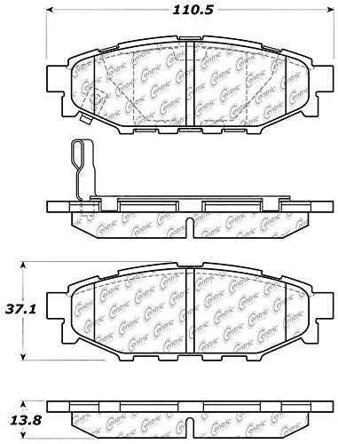Centric Posi Quiet 105.11140 Premium Ceramic Rear Disc Brake Pad Set for Select Scion and Subaru Model Years