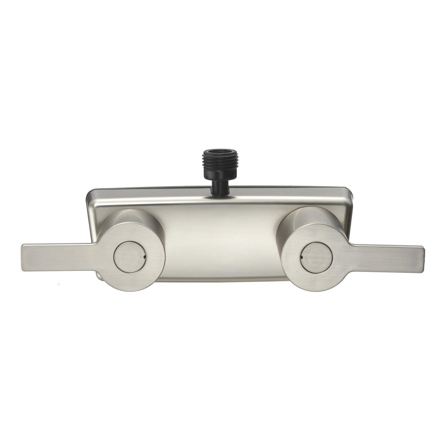 Modern Dura Faucet (DF-SA100M-SN) RV Shower Faucet Valve Diverter – Satin Nickel, Dual Lever Handles, 4-Inch Center, Lightweight Construction, Lead-Free, Easy 2-Hole Installation