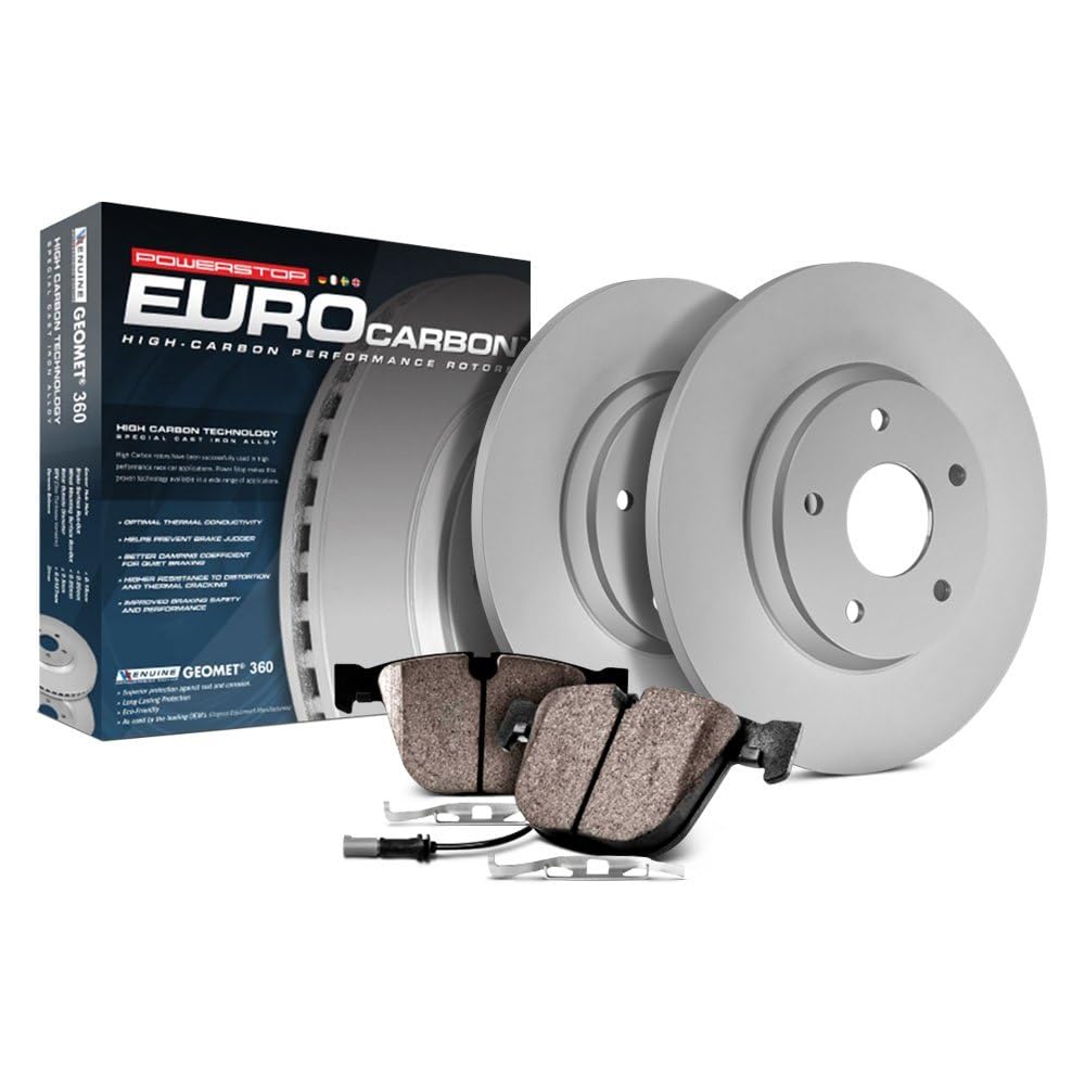Euro-Stop Power Stop ESK7440 Rear Brake Kit- Coated Brake Rotors & Ceramic Brake Pads For Mercedes-Benz GLE300d, Mercedes-Benz GLE350, Mercedes-Benz ML, Mercedes-Benz ML350 [Model Specific]