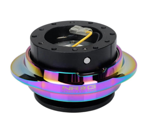 NRG Innovations GEN 2.2 NRG-SRK-220BK-MC Steering Wheel Quick Release Adapter, 6-Hole & 6x70 and 6x74mm Bolt Patterns Black Body/Shinny Multicolor Oval Ring