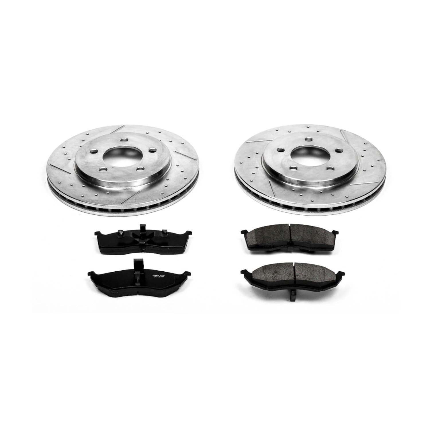 Power Stop K2140 Z23 Carbon Fiber Brake Pads with Drilled & Slotted Brake Rotors Kit