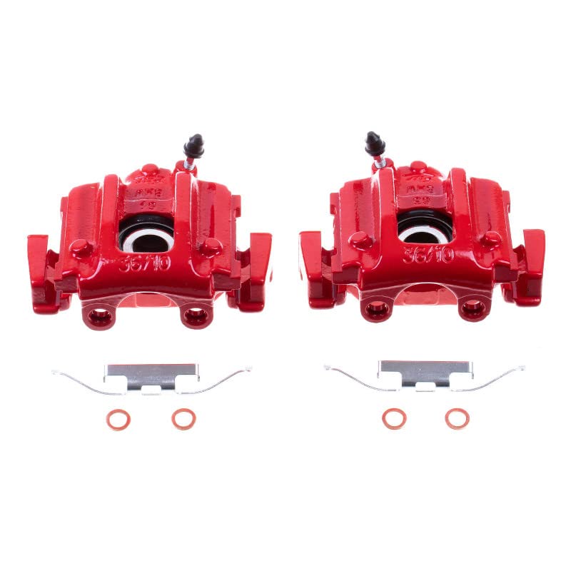 Power Stop Pair of High-Temp Red Powder Coated Rear Calipers For BMW Z3 1996-2002/BMW Z3 1996-2002 [Vehicle Specific]