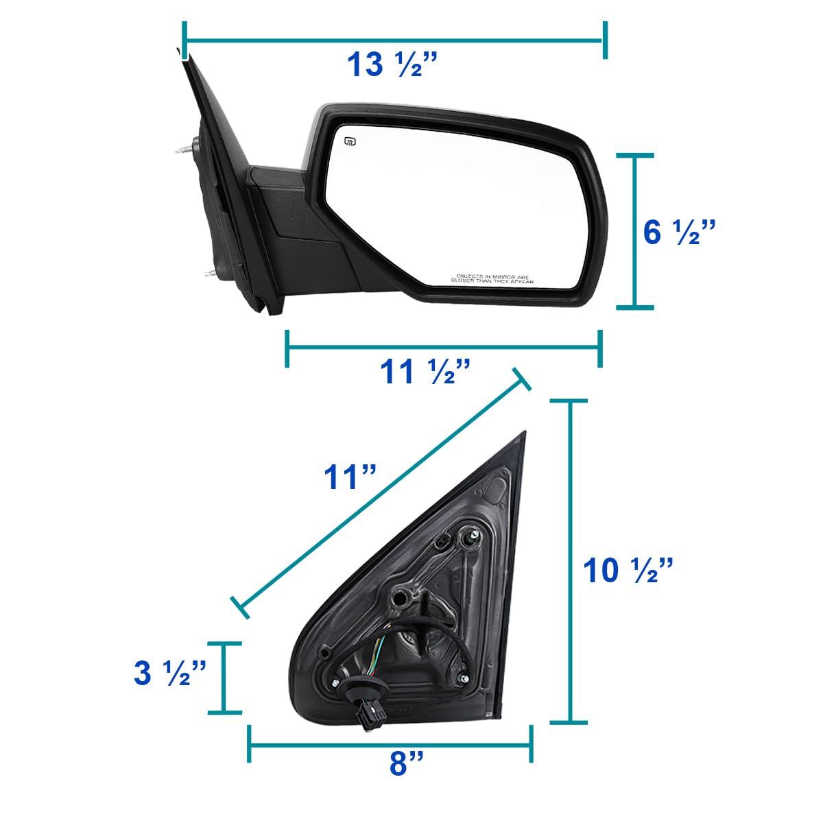 Spec-D Tuning Power Heated Right Passenger Side Mirror w/Driving + Puddle Light Compatible with 2014-2018 Chevy Silverado, GMC Sierra