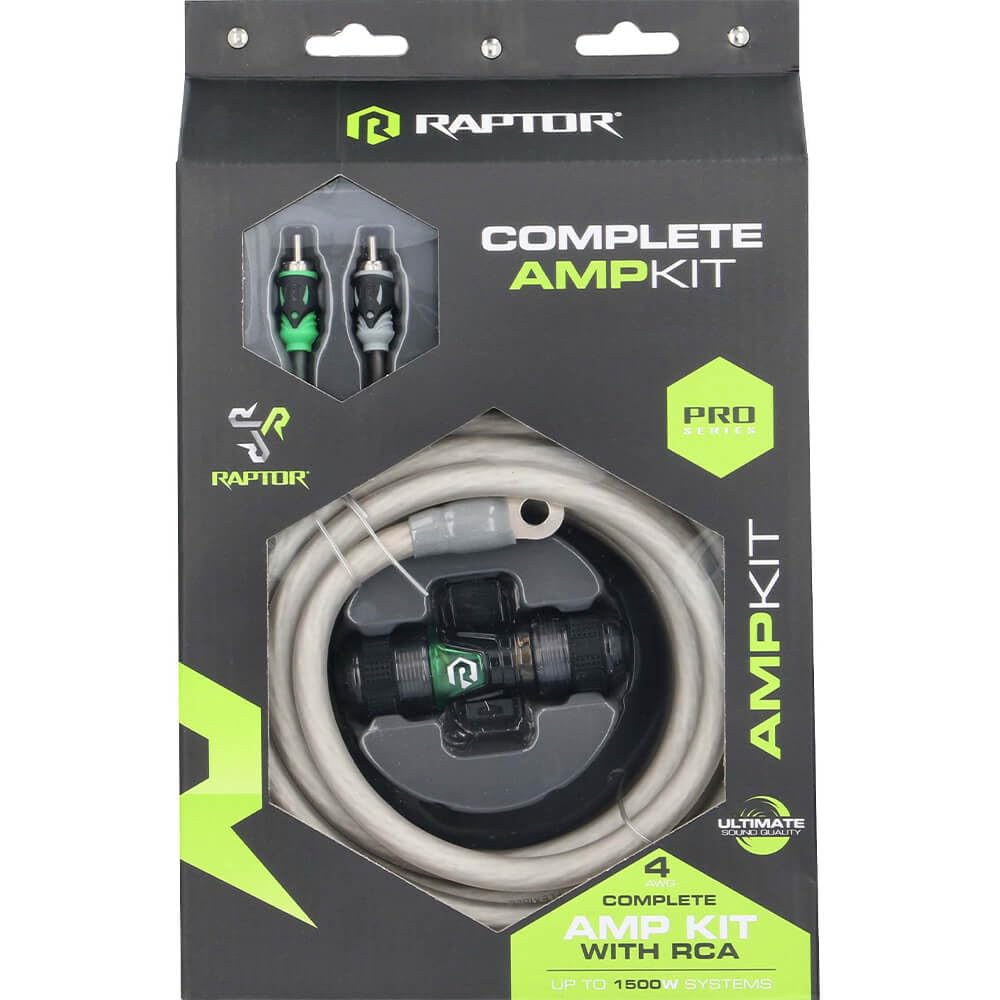 PRO SERIES RAPTOR BY METRA ELECTRONICS 1500W 4 AWG AMP KIT WITH RCA CABLE - R5A4