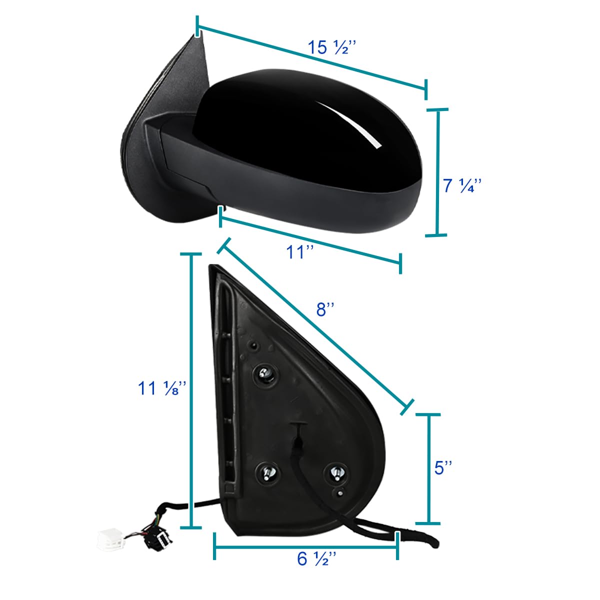 Power Heated Mirror Spec-D Tuning Left Driver Side w/LED Arrow Signal Compatible with 2007-2013 Chevy Silverado, GMC Sierra