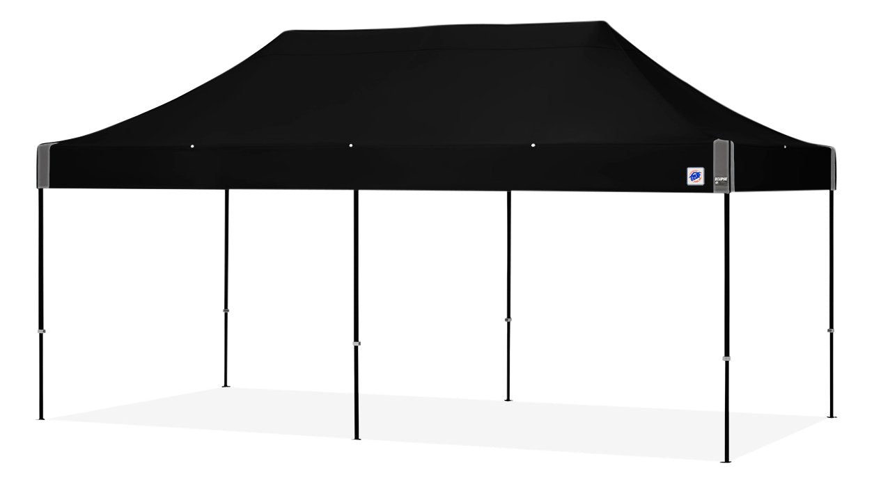 E-Z UP Instant Shelter Eclipse Canopy, 10' x 20', Black Steel Frame and Professional Grade Black Top