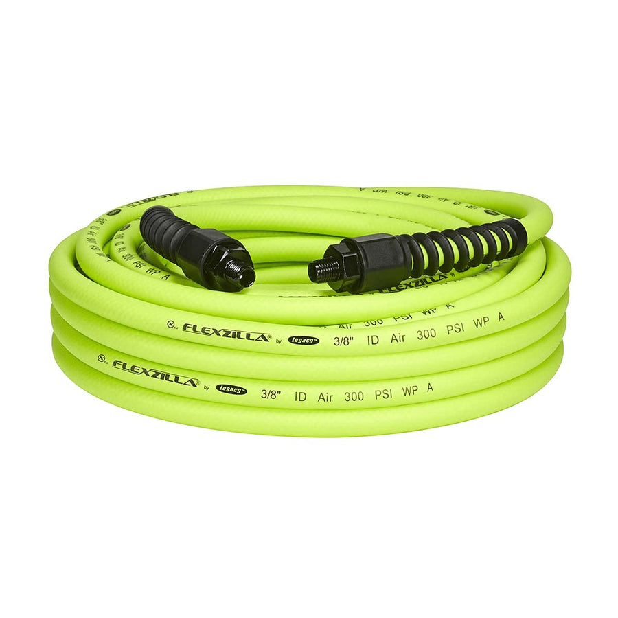 Flexzilla Pro Air Hose, 50 ft. x 3/8 in., Heavy Duty, Lightweight, Hybrid, ZillaGreen - HFZP3850YW2