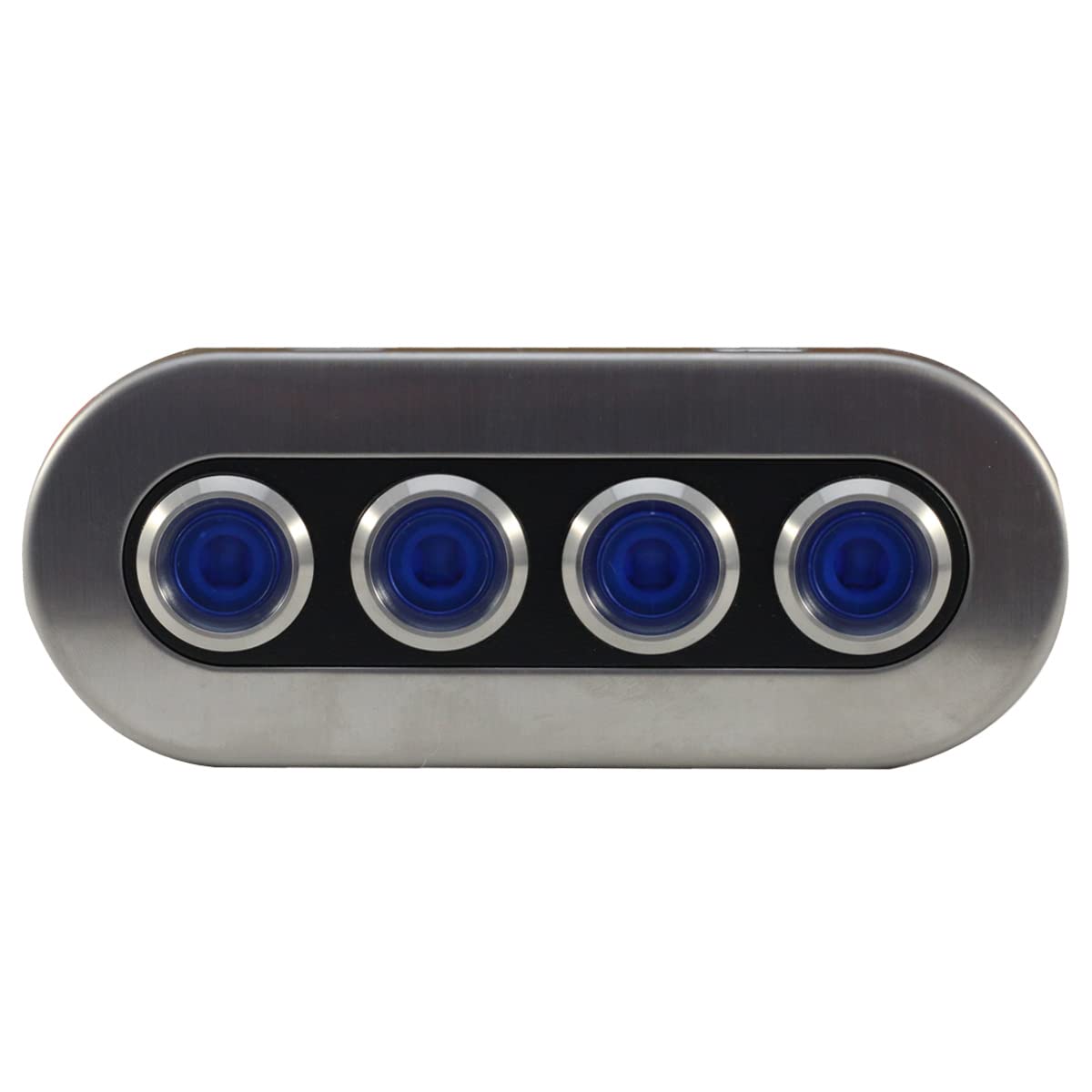 Marine Sport Lighting Switch Panel Kit Multi Purpose Fit 4-Button 40-Amp Waterproof Stainless Steel with Pre-Wired MS4BSS