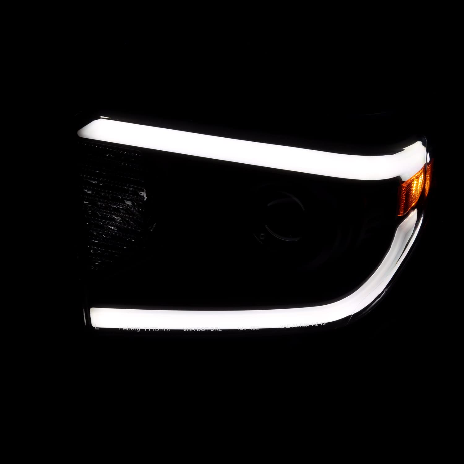 Black Projector Headlights SPEC-D TUNING w/Switchback Sequential LED Turn Signal Compatible with 2014-2021 Toyota Tundra, Left + Right Pair Headlamp Assembly