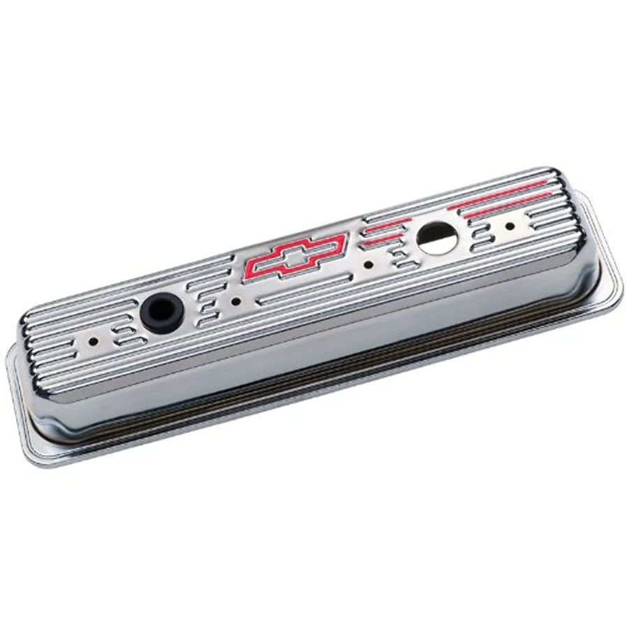 Bowtie GM 141-105 Chrome Center Bolt Valve Covers Chevy Small Block Tall