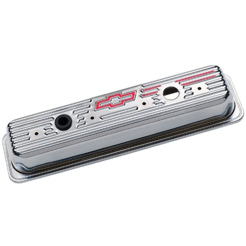 Bowtie GM 141-105 Chrome Center Bolt Valve Covers Chevy Small Block Tall