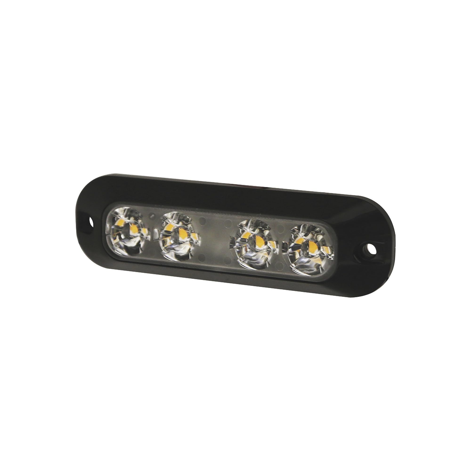 ECCO 1.4 in. x 4.7 in. Strobe Light Amber/Clear (Split) 4 LEDs ED3704AC